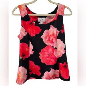 NWOT Joseph Ribkoff Black & Red Floral Tailored Tank Top